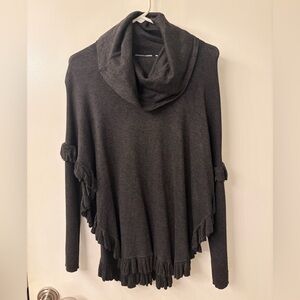 Joseph Charcoal Cowl Neck Poncho
